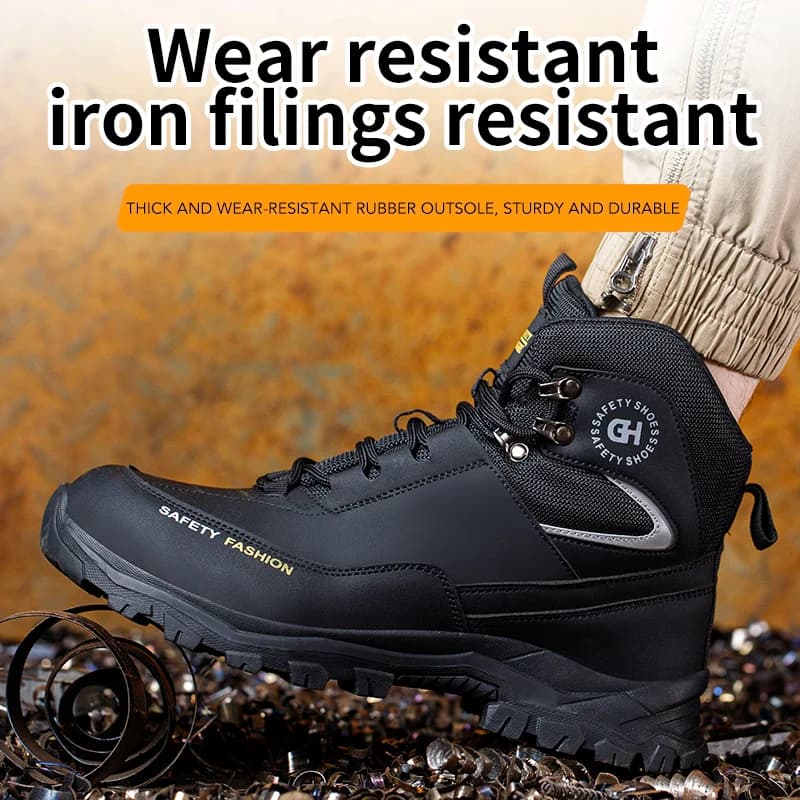 Anti-Puncture Safety Shoes | Steel Toe Protective Footwear | Men's Industrial Work Boots - Thumbnail 3