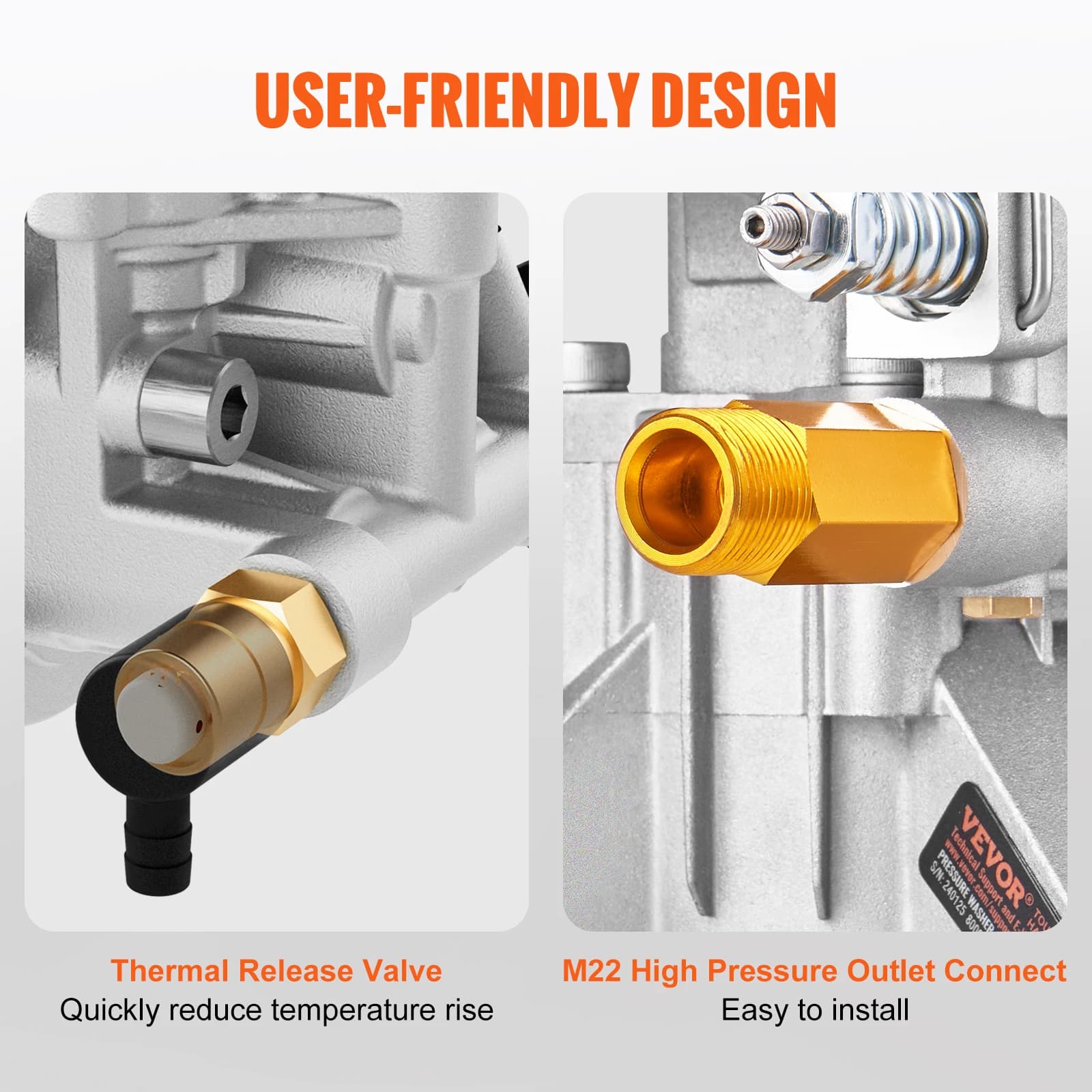 7/8 Pressure Washer Pump | Heavy-Duty Replacement | For High-Pressure Cleaning - Thumbnail 5