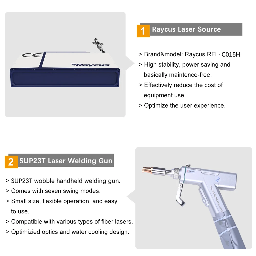 Handheld Fiber Laser Welder | 1500W/2000W Peak Power | For Stainless Steel & Aluminum - Thumbnail 6