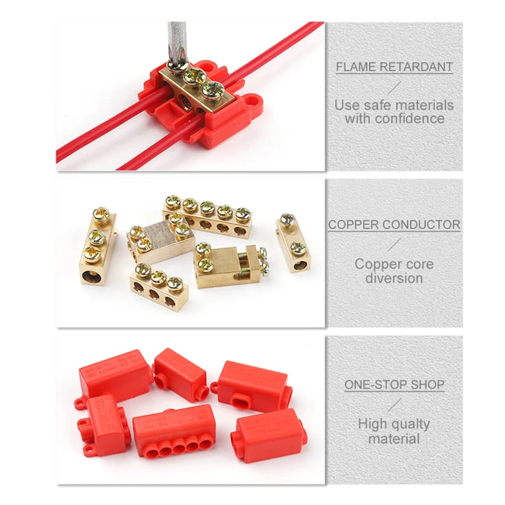 High-Power Wire Connector Block | 2.5-16mm² Screw Fixation | Multi-Port Splicing Terminal - Thumbnail 2