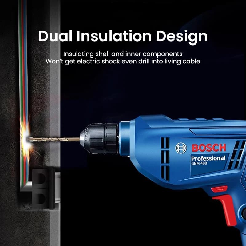 Bosch GBM 400 Professional Electric Drill | 400W Power & 0-2800 RPM | For Wood, Metal & Screw Driving - Thumbnail 3