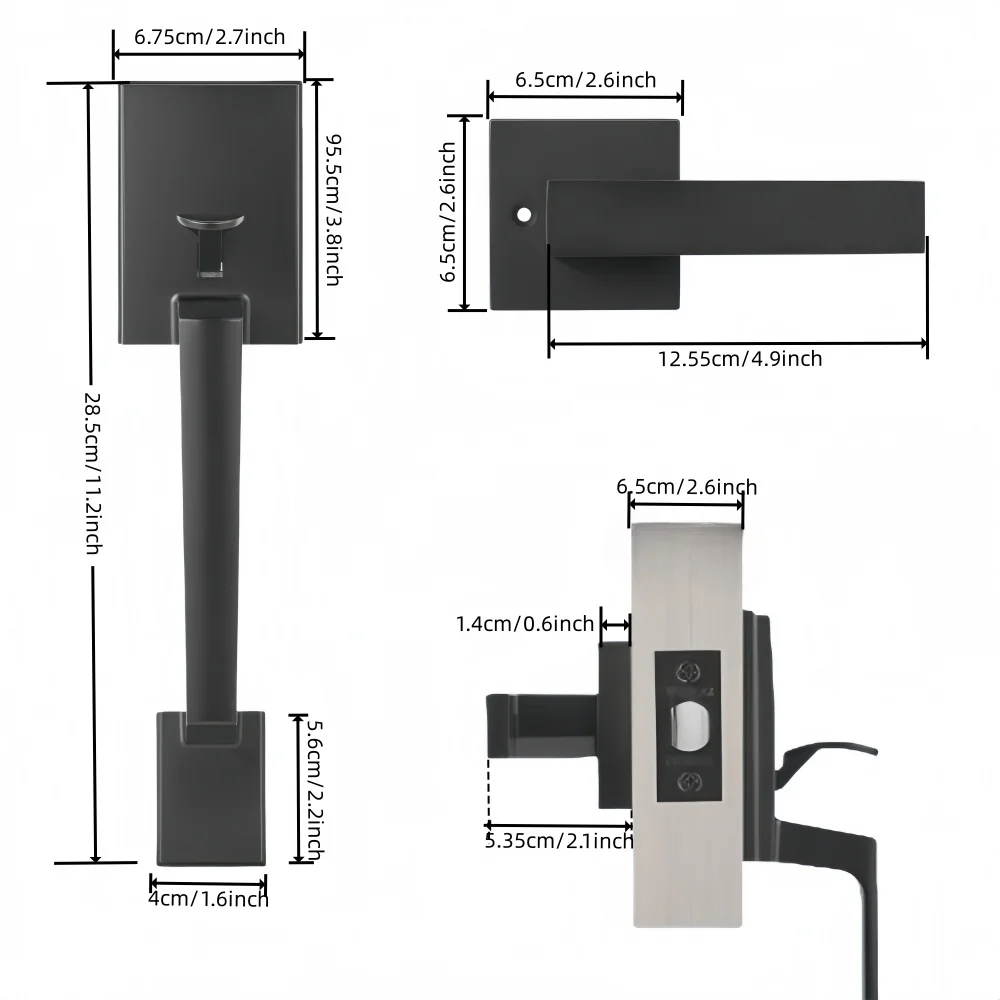 Passage Door Handle | Reversible Left/Right Lever | Modern Front Entry No Lock - Thumbnail 4
