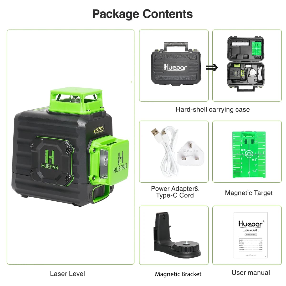 Laser Level | Cross Line Self-Leveling | Type-C Charging & Hard Carry Case - Thumbnail 3