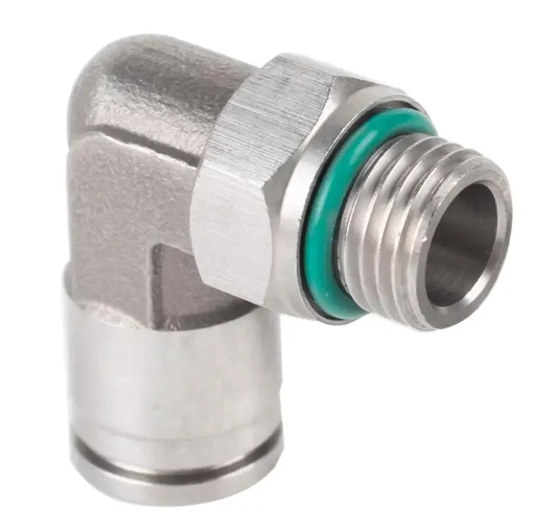 BSP NPT Hydraulic Fitting | Stainless Steel Push-In Elbow | Male/Female Quick Release - Thumbnail 5