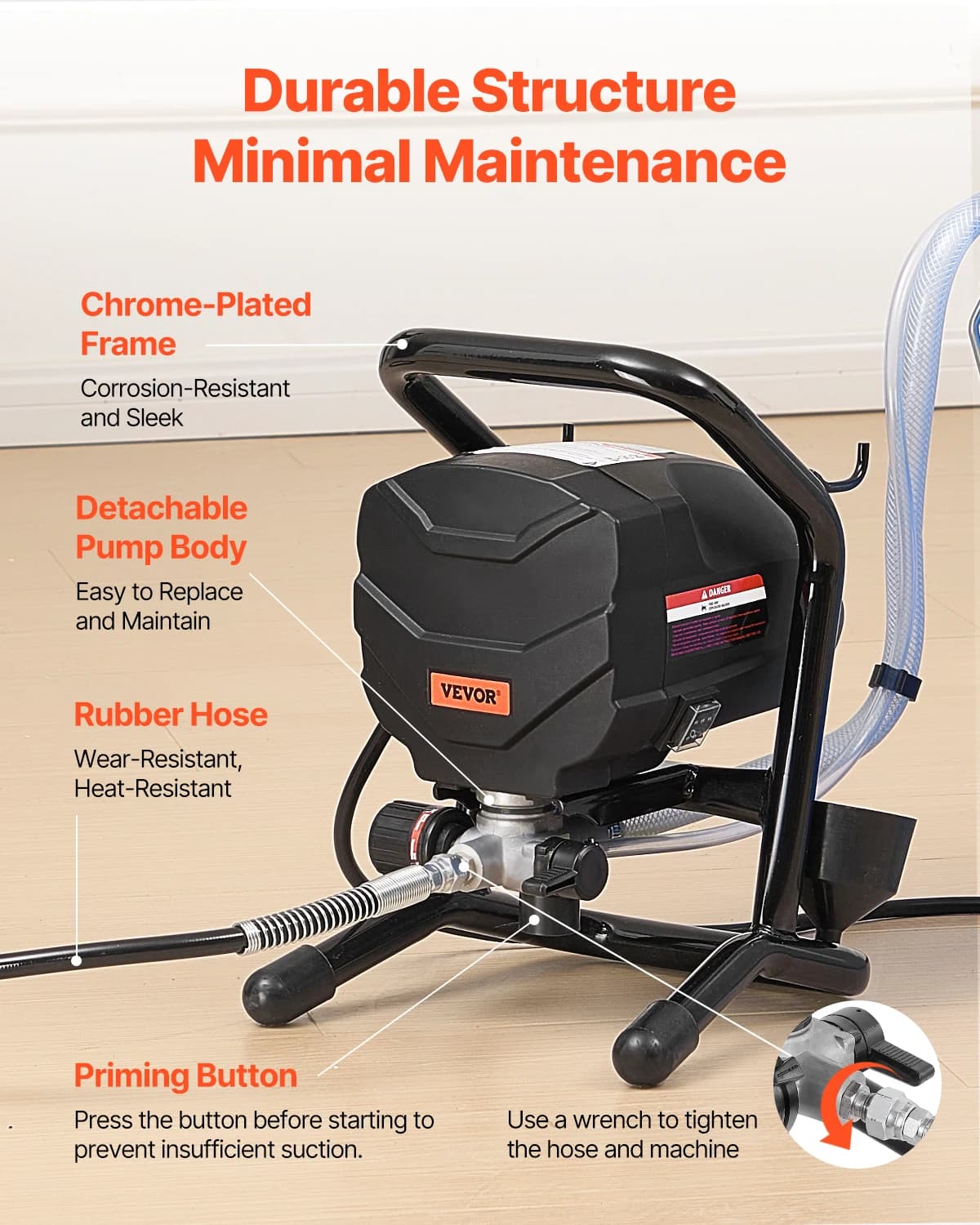 Paint Sprayer | 650W 3000PSI High Efficiency | Electric Paint Machine with Extension Rod - Thumbnail 5