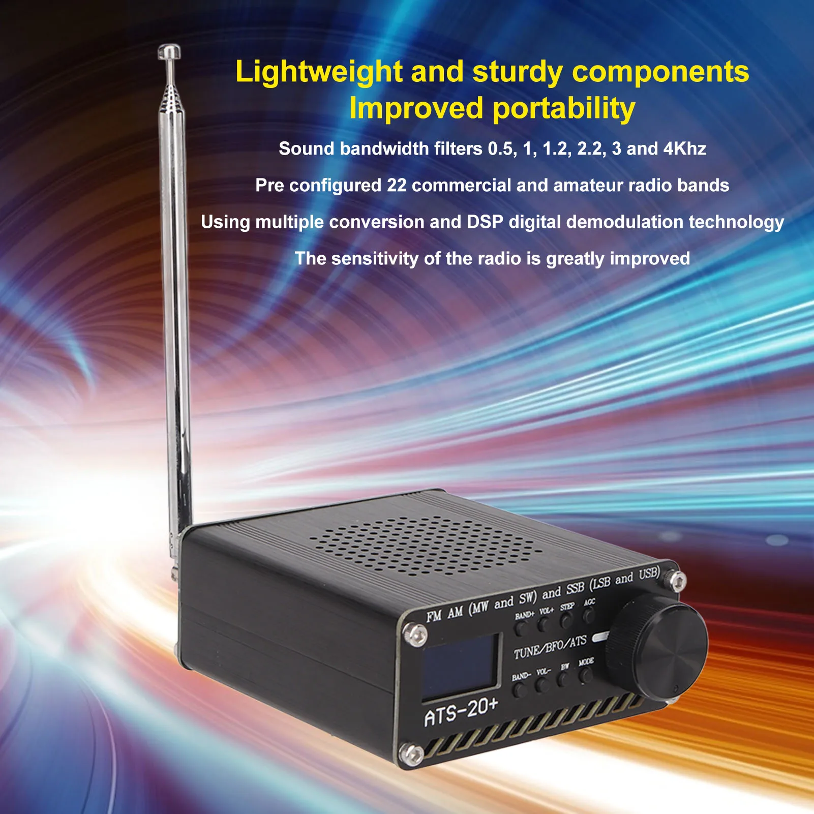 World Band Radio Receiver | 20+ Presets | Digital Display - Thumbnail 5