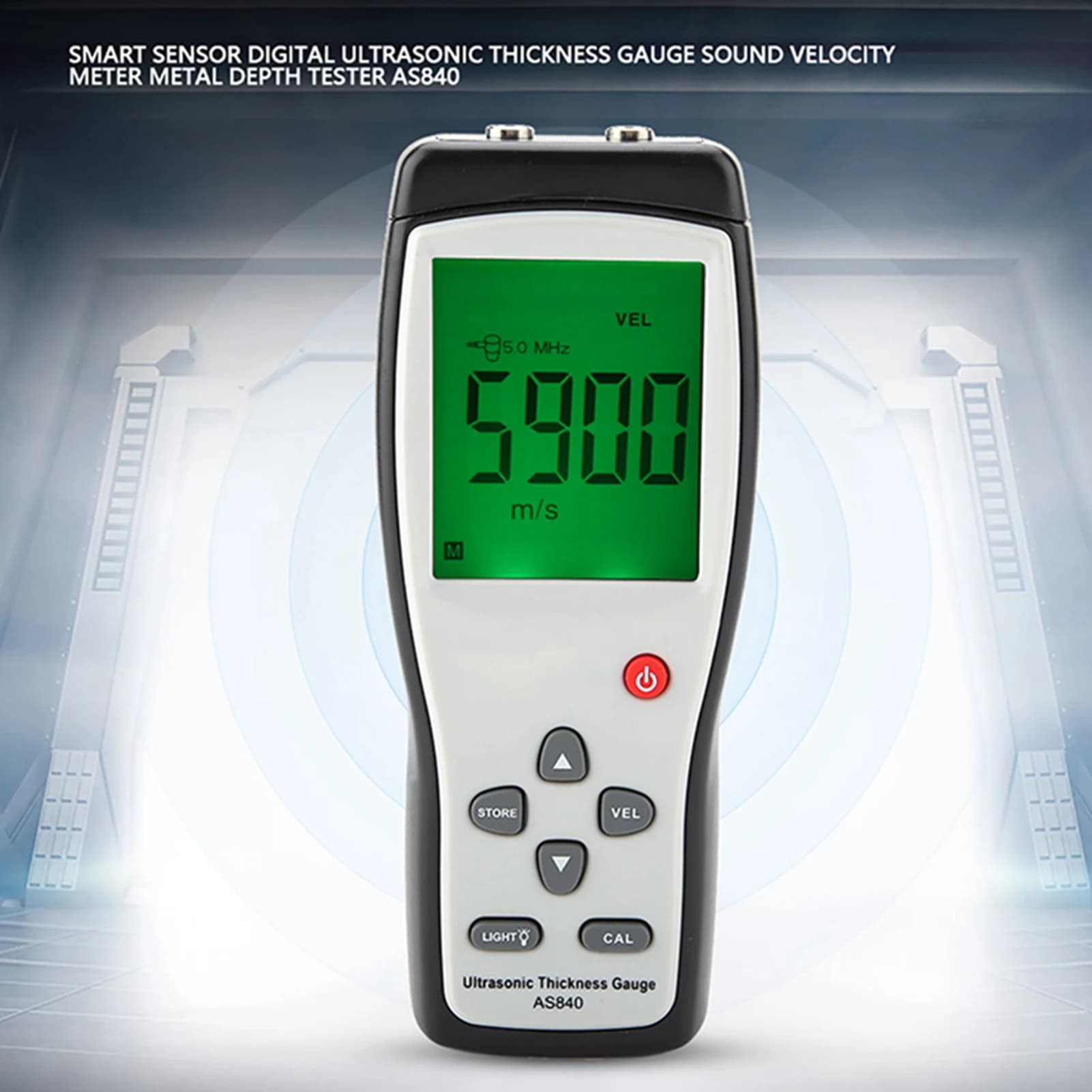 Ultrasonic Thickness Gauge with Sound Velocity Meter - AS840 Metal Depth Tester - Thumbnail 3