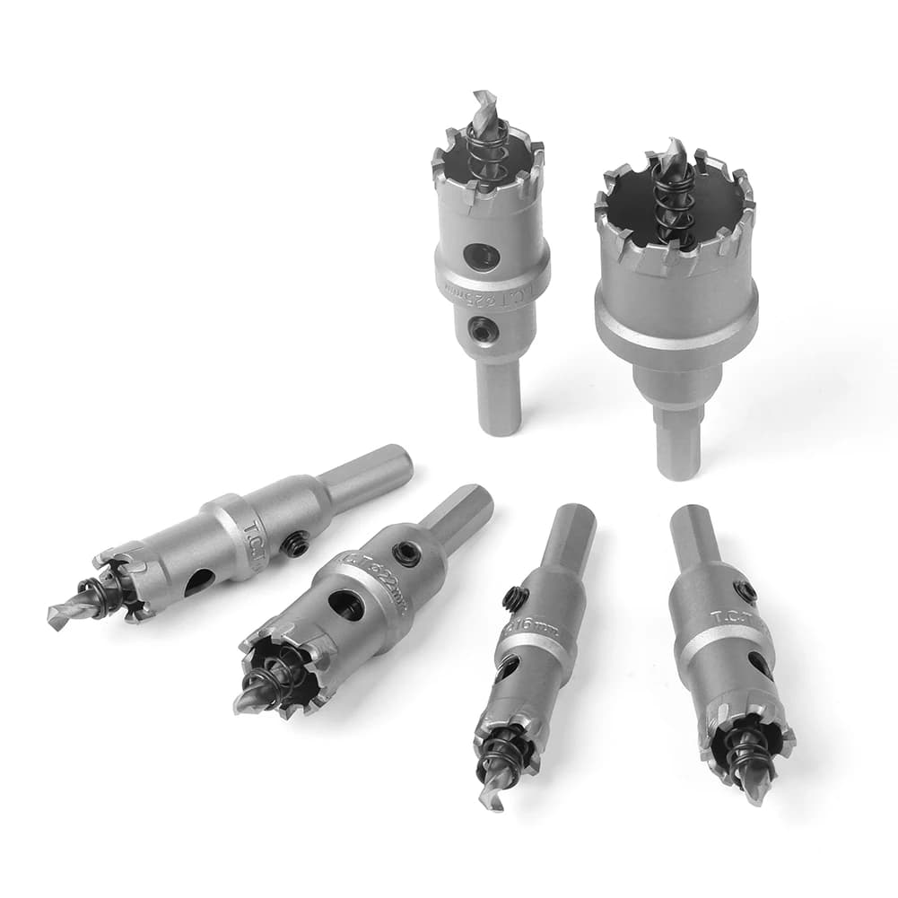 TCT Hole Saw Set | Carbide-Tipped for Stainless Steel & Metal | 12-150mm Drill Bits - Thumbnail 3
