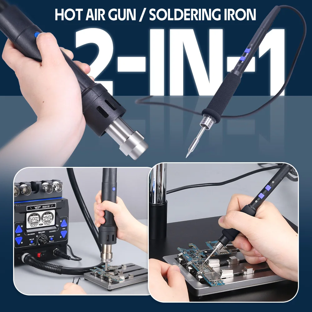 Digital Soldering Station | 1220W 2-in-1 Hot Air & C245 Iron | Precision Repair Tool - Thumbnail 4