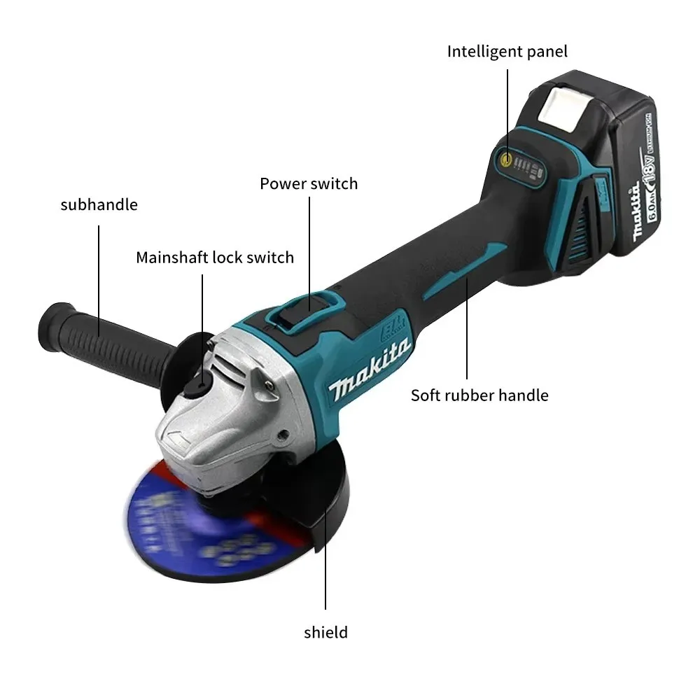 Makita DGA404 Brushless Angle Grinder | 18V Cordless Power | 4-Speed Cutting & Polishing Tool - Thumbnail 6