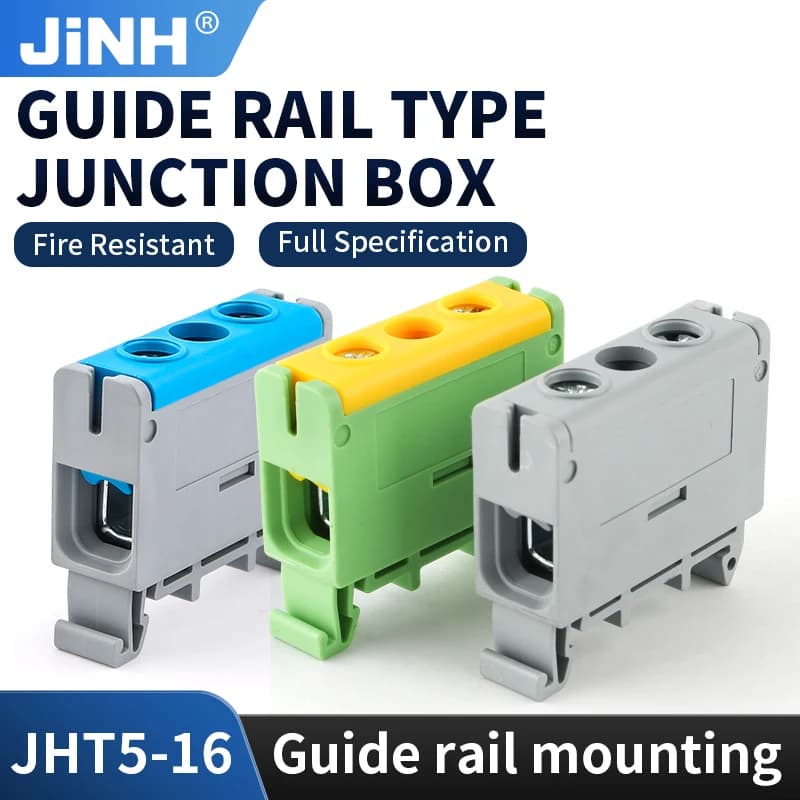 DIN Rail Terminal Block | 16mm² High-Capacity Connectors | Quick-Wire Mounting - Thumbnail 4