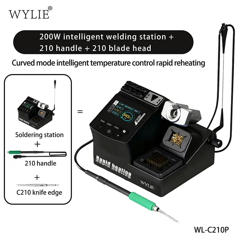 Digital Soldering Station | 200W Precision Welder with C210 Tips for Electronics Repair - Thumbnail 2