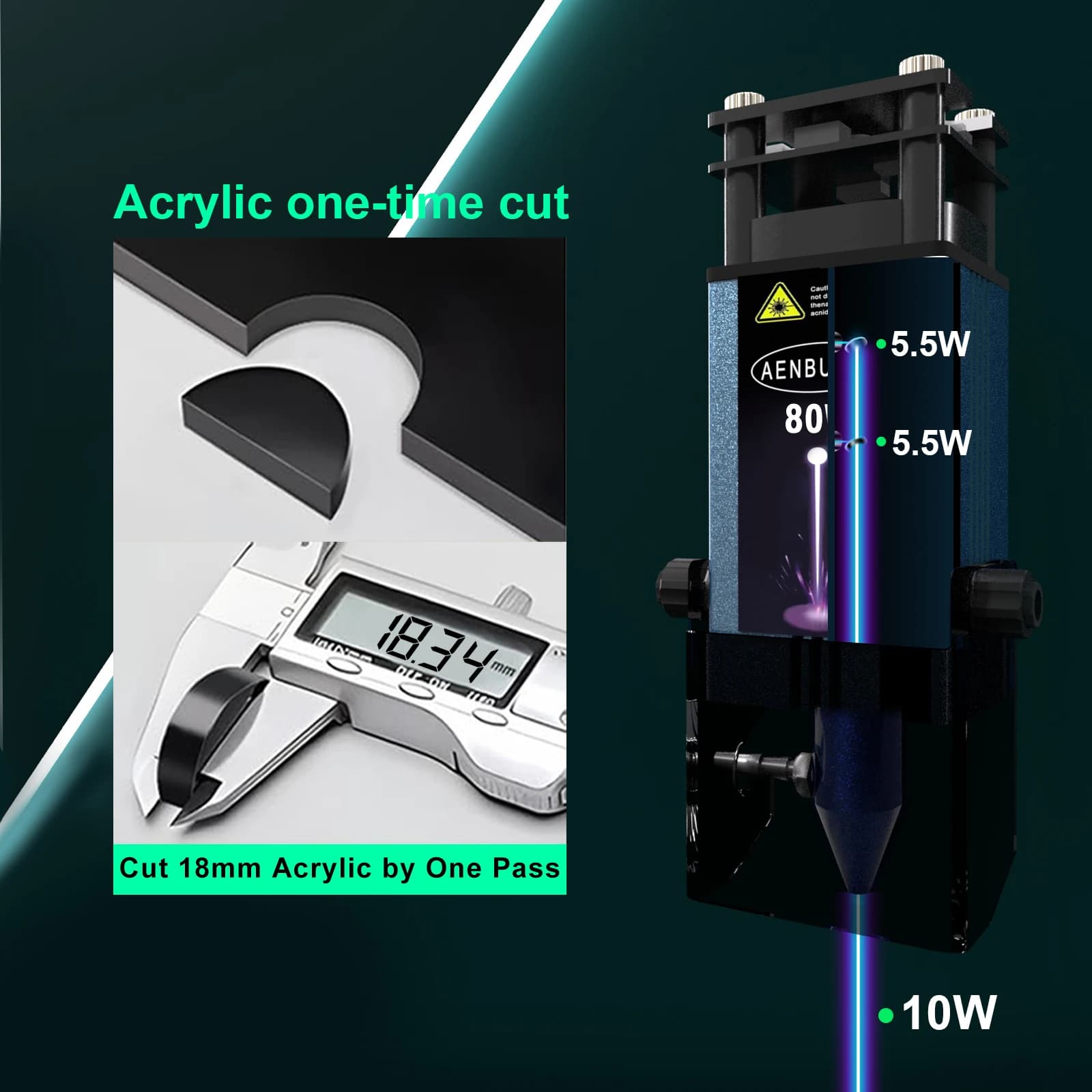 40W Laser Engraving Head | 450nm Module for CNC Router & 3D Printer | 12V/24V Precision Cutting Tool - Thumbnail 6