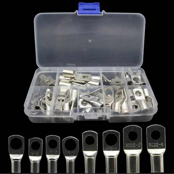 Tinned Copper Ring Terminal Kit | 35mm² Wire Lugs | 70-240PC Electrical Connector Set - Thumbnail 2