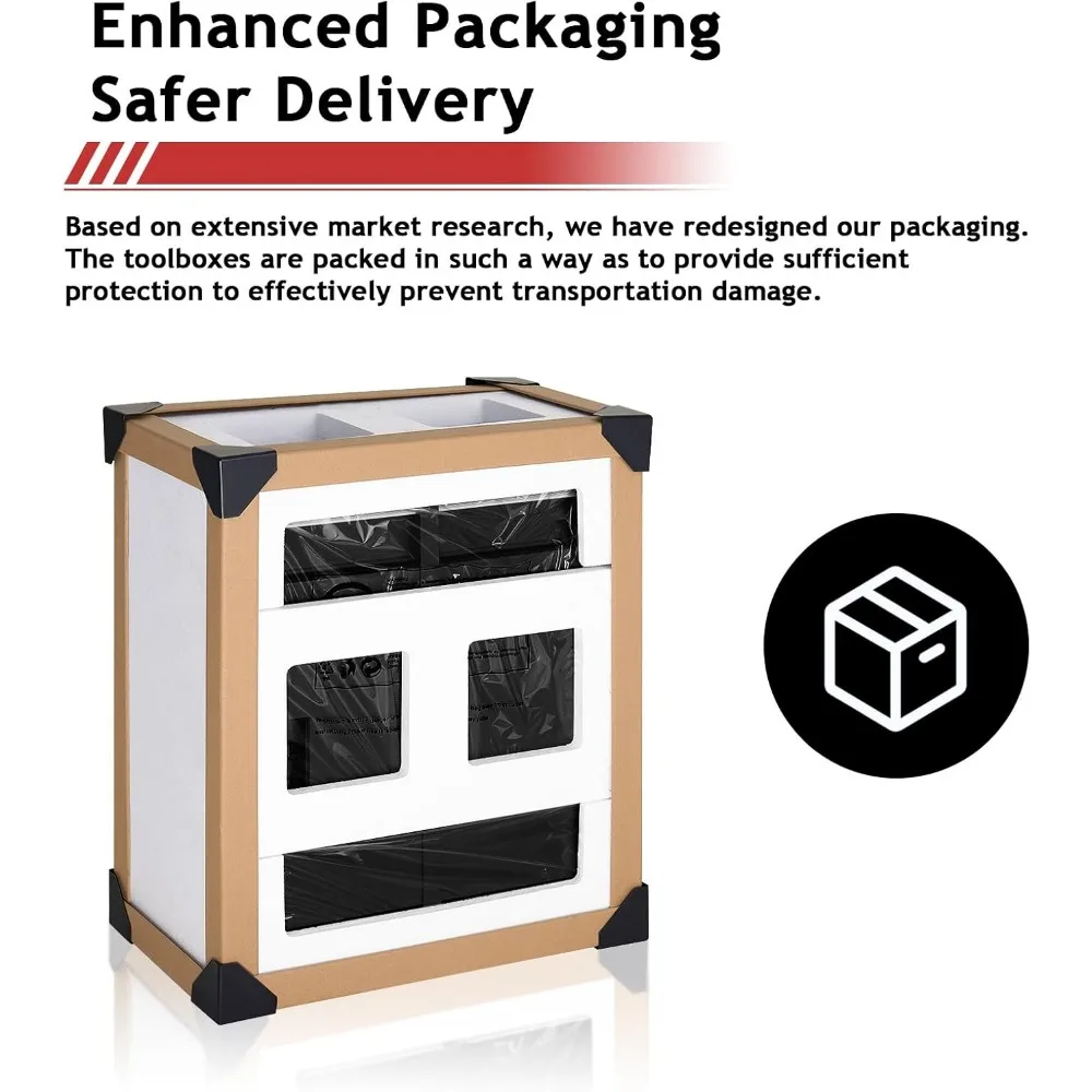 Tool Storage Cabinet | Detachable Top Box & Metal Cart | Garage Workshop Organizer - Thumbnail 4