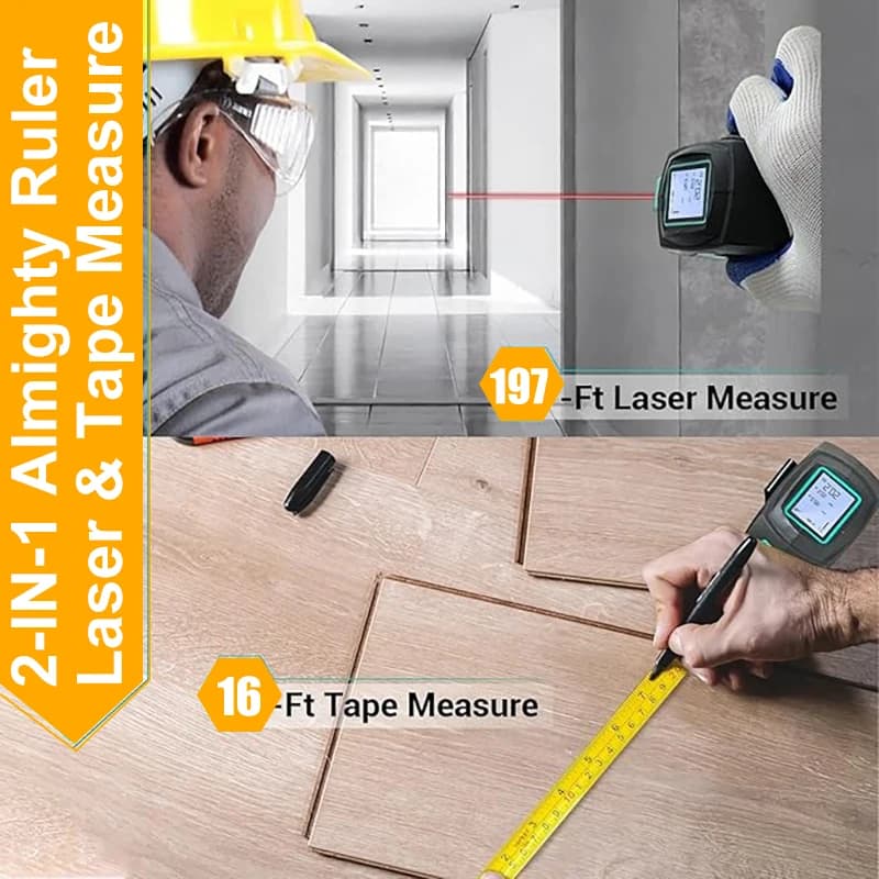 Laser Distance Measure | 50M Range | High-Precision 3-in-1 Digital Tape Ruler - Thumbnail 3