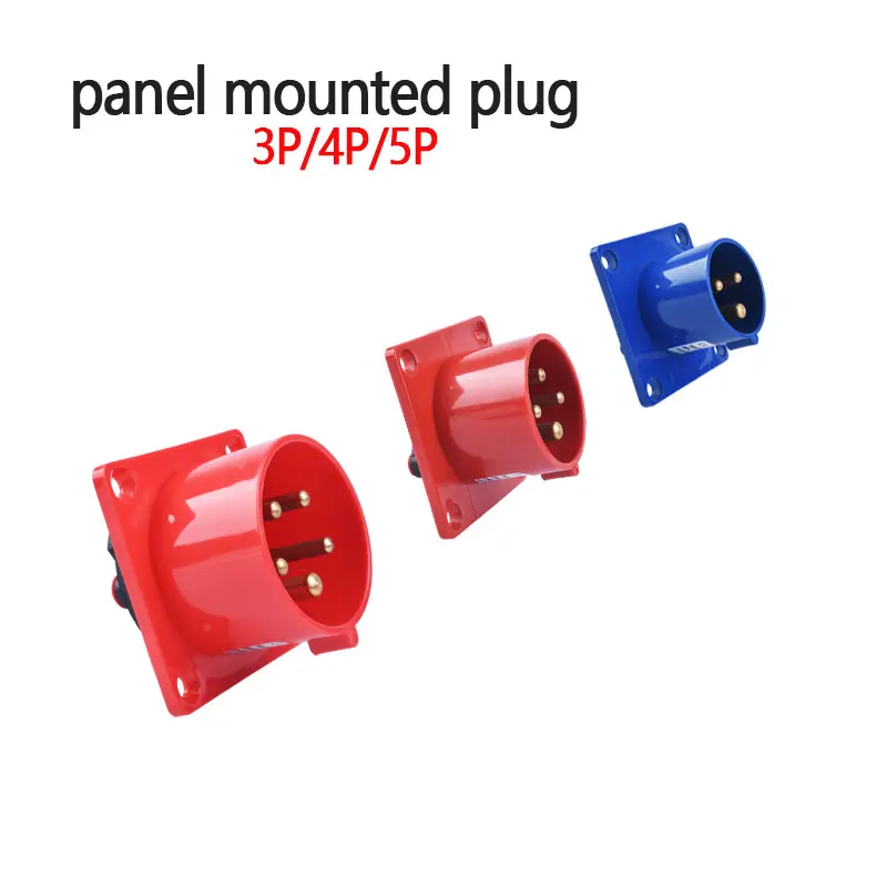 Heavy-Duty Waterproof Electrical Connector | IP44 Rated | 16A/32A 3-5 Pin Wall Socket - Thumbnail 5