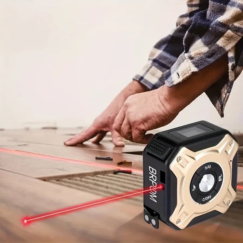 50m Laser & 5m Steel Tape Measure | Digital Display | Durable Non-Slip Design - Thumbnail 4
