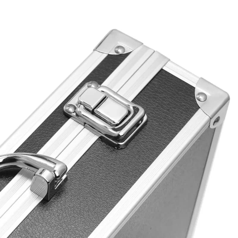 Aluminum Tool Box | Impact-Resistant with Sponge Lining | 30x17x8cm Handheld Case - Thumbnail 5