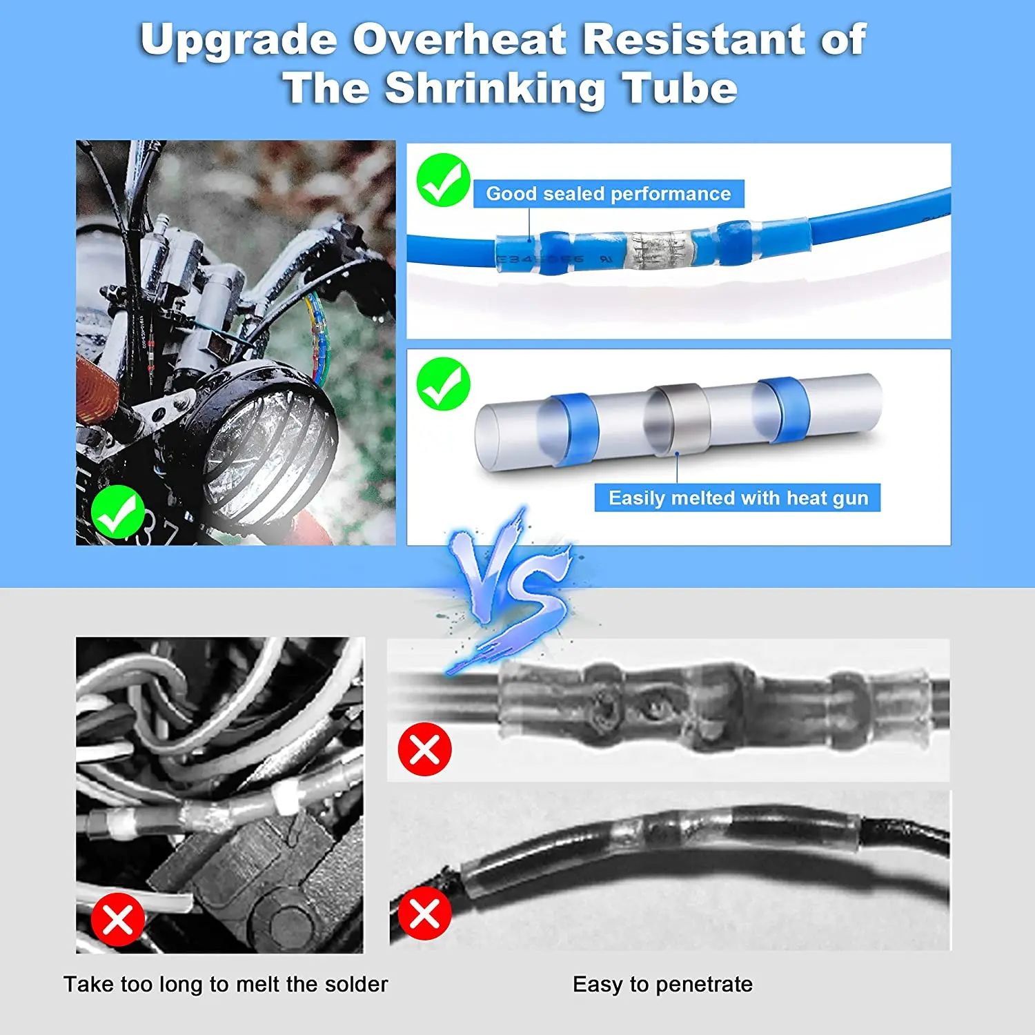 Heat Shrink Wire Connectors | Waterproof Solder Seal Splice | AWG 22-18 Gauge - Thumbnail 3