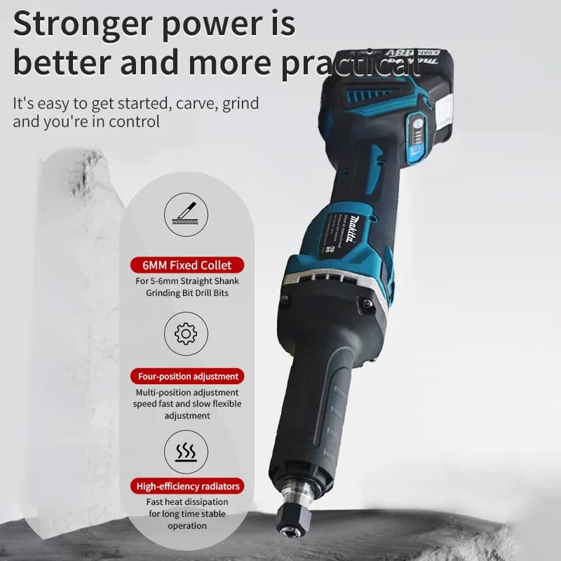 Makita 18V Brushless Die Grinder | 35,000 RPM Variable Speed | 6mm Collet | Professional Rotary Tool - Thumbnail 6