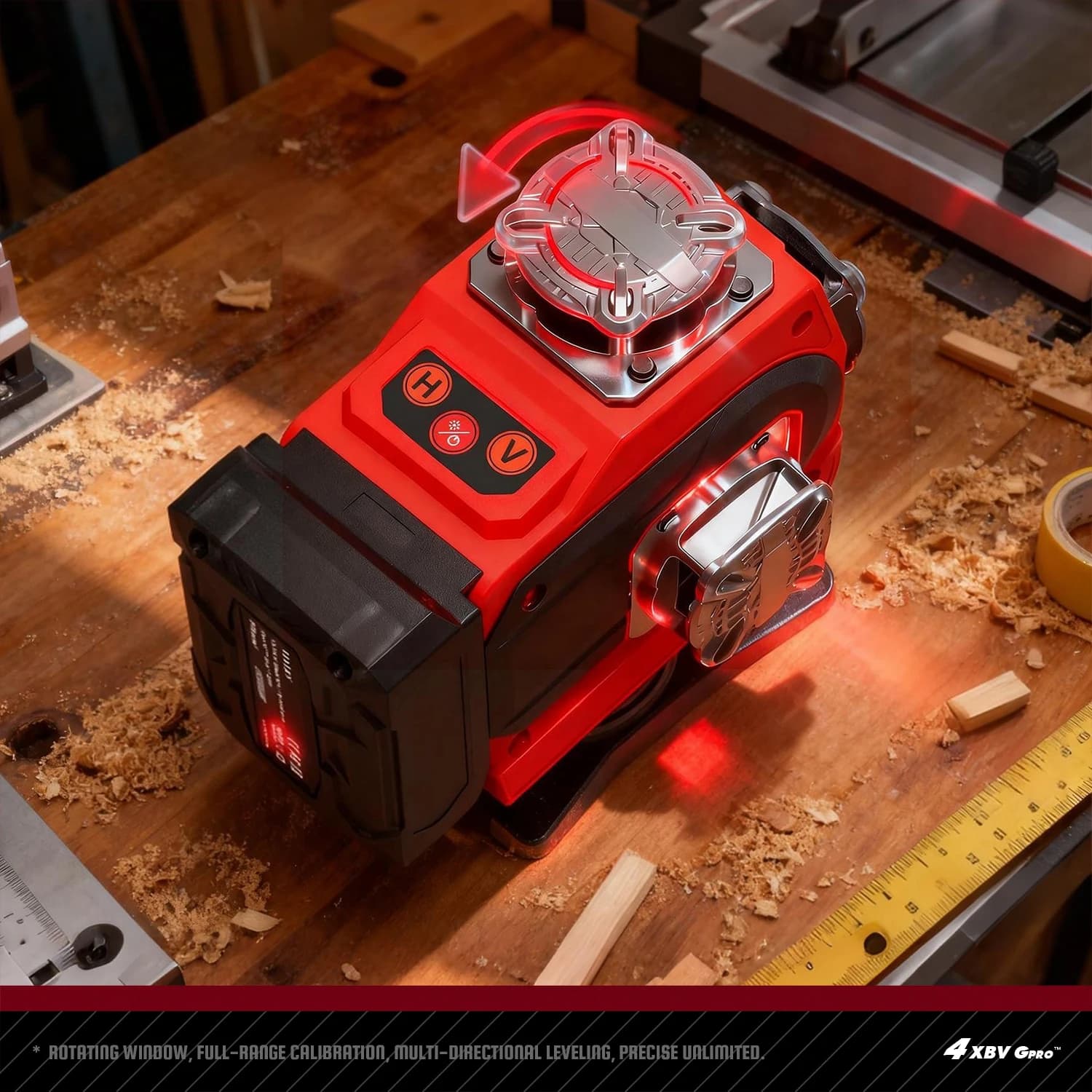 16-Line Laser Level | Red/Green Dual Beam with Touch Control | 360° Rotating Anti-Blind Spot - Thumbnail 3