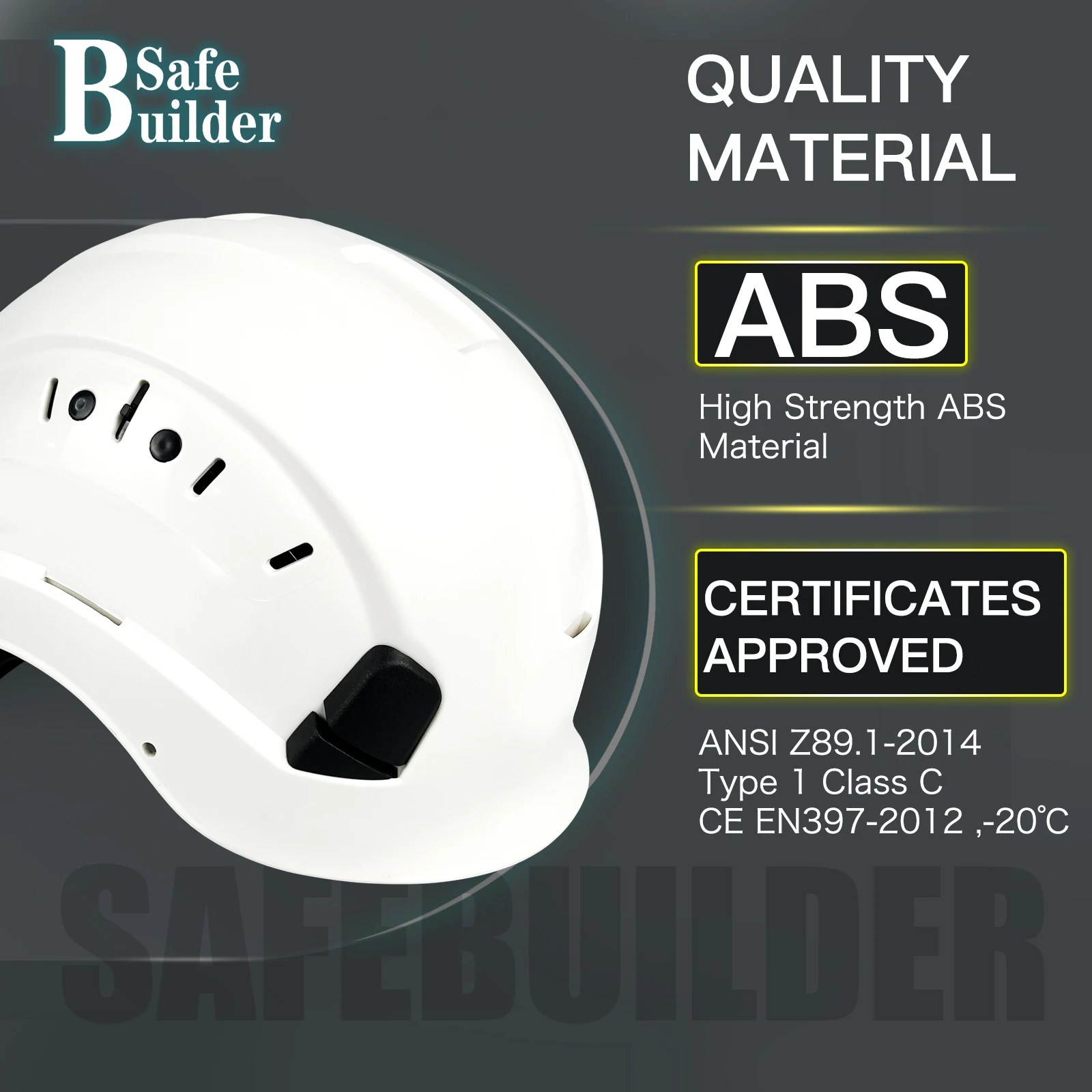 Safety Hard Hat | Slotted Ratchet Adjustable | Industrial Work Helmet for Men & Women - Thumbnail 3