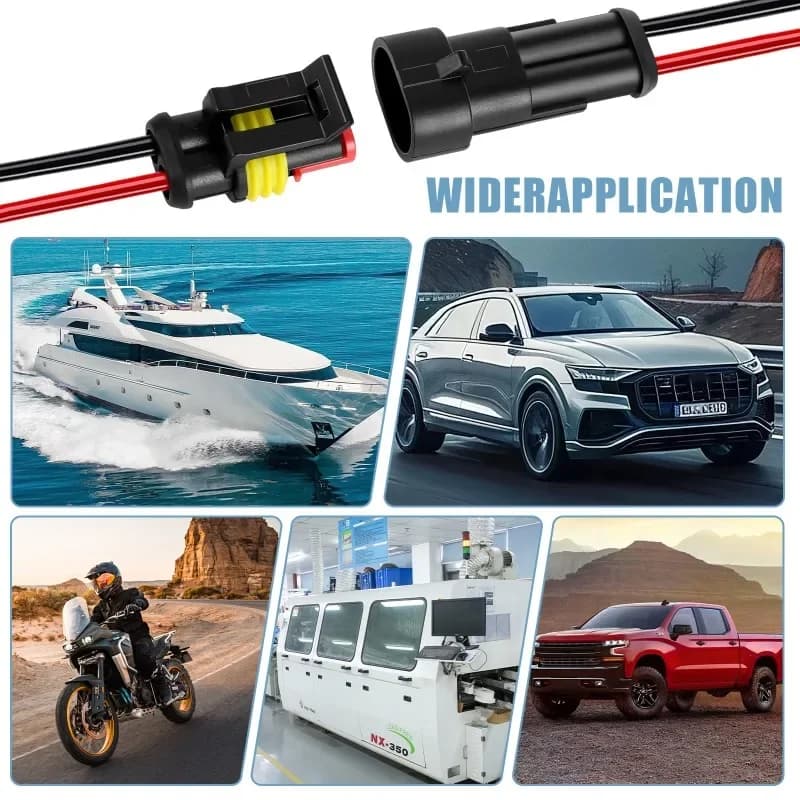 2-Pin Waterproof Electrical Connector | Automotive & Marine Grade | Sealed Wire Plug Kit - Thumbnail 5