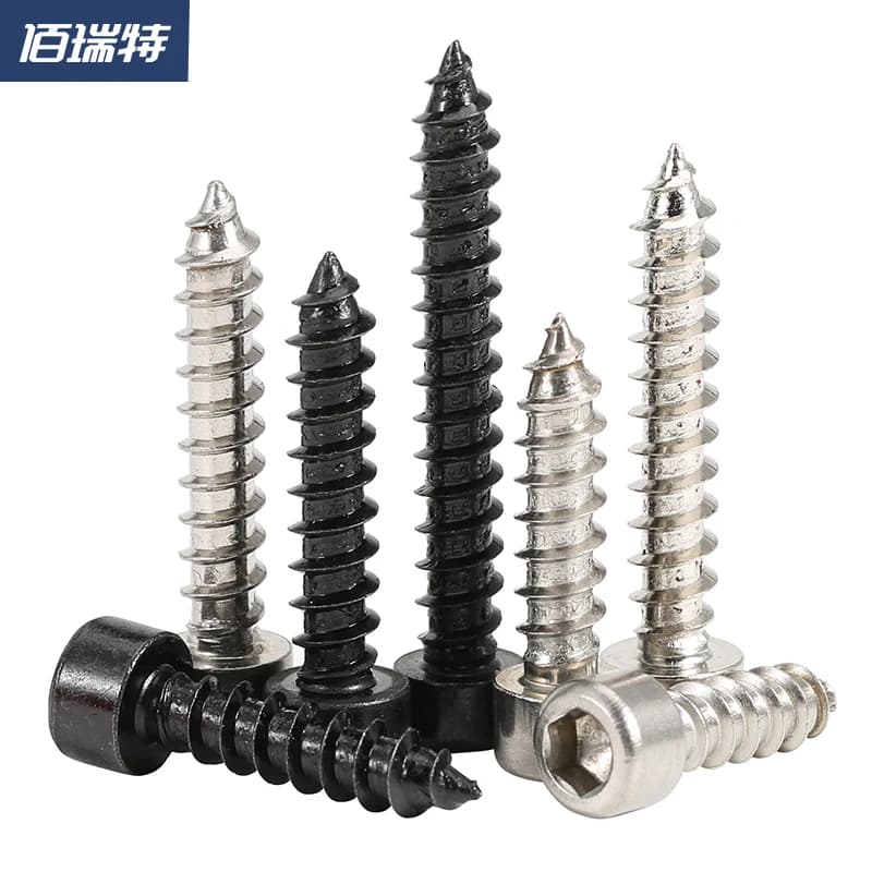 M5 M6 Hex Self-Tapping Screws | Black Zinc & 304 Stainless Steel | Heavy-Duty Wood & Metal Fasteners - Thumbnail 5