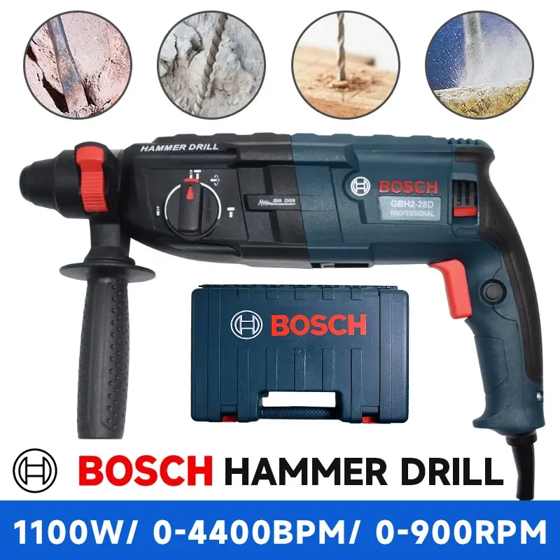 Bosch GBH2-28 Electric Hammer Drill | Professional Rotary Impact Tool | Heavy-Duty Concrete Drilling - Thumbnail 3