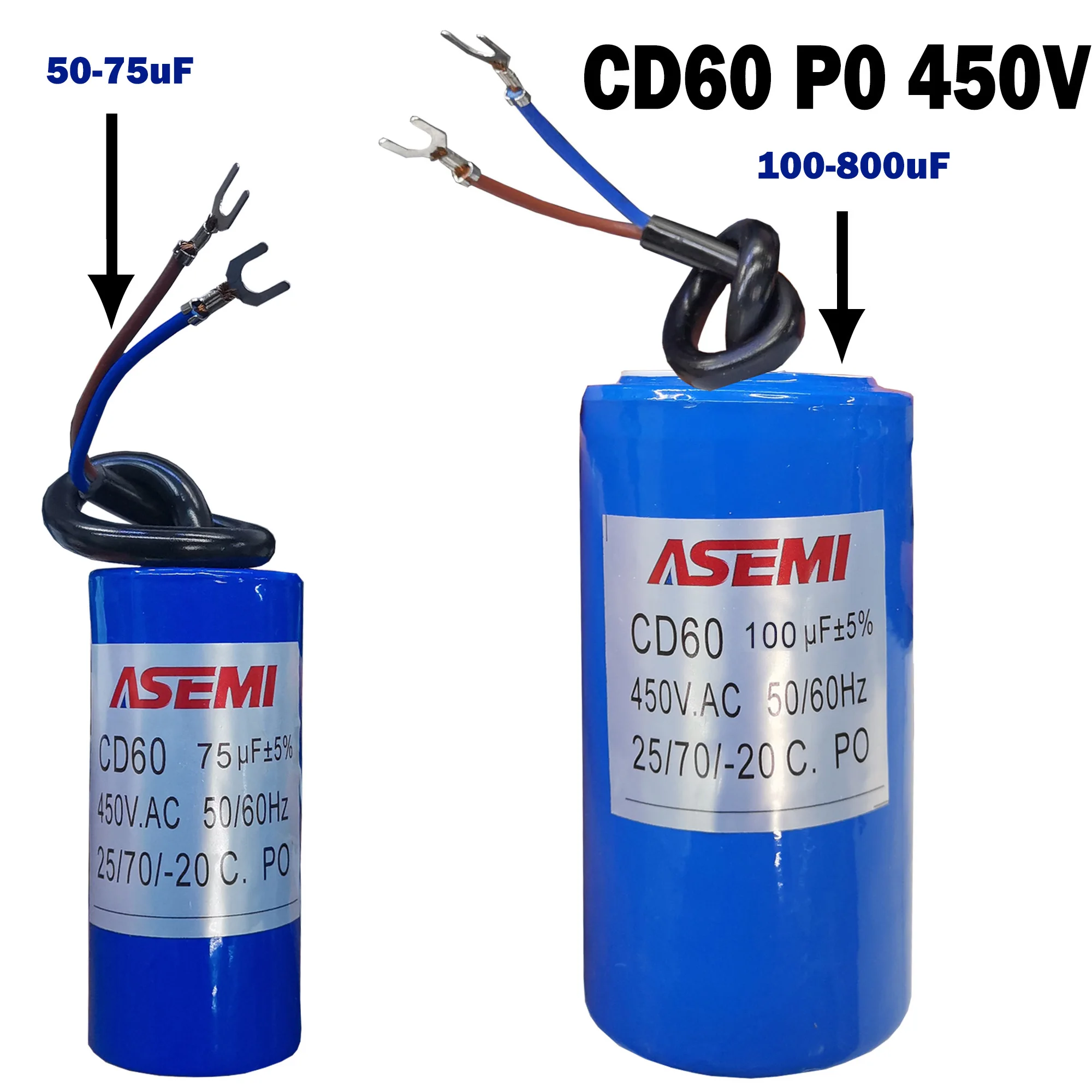 Professional-Grade CD60 Motor Start Capacitor | 300µF 450VAC | Heavy-Duty HVAC & Compressor Replacement - Thumbnail 2