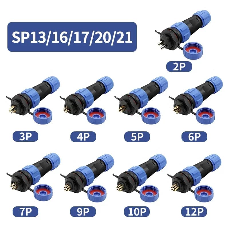 SP Series Aviation Connector Kit | IP68 Waterproof | 2-15 Pin Panel Mount Plugs & Sockets - Thumbnail 6