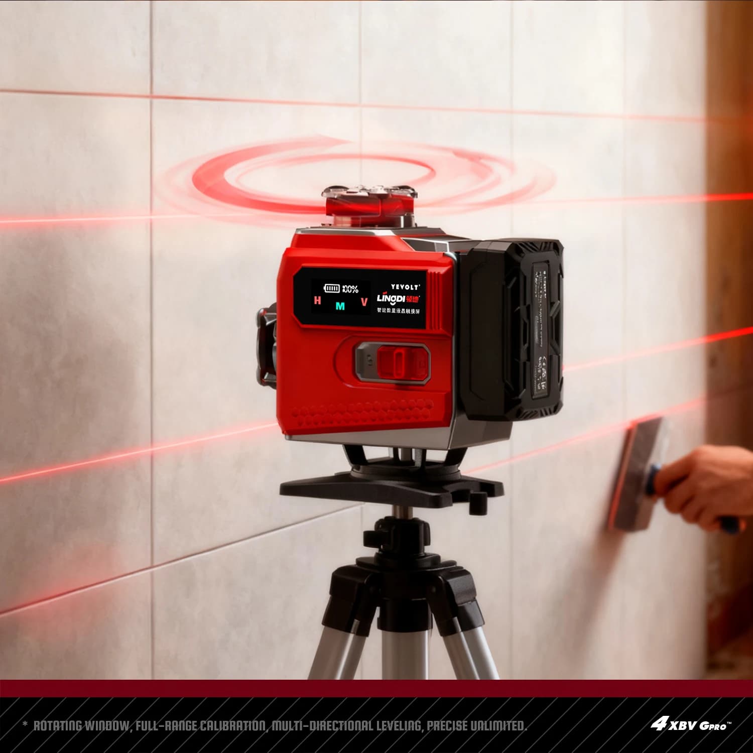 16-Line Laser Level | Red/Green Beam Options | 360° Rotatable Base & Touch Panel - Thumbnail 5