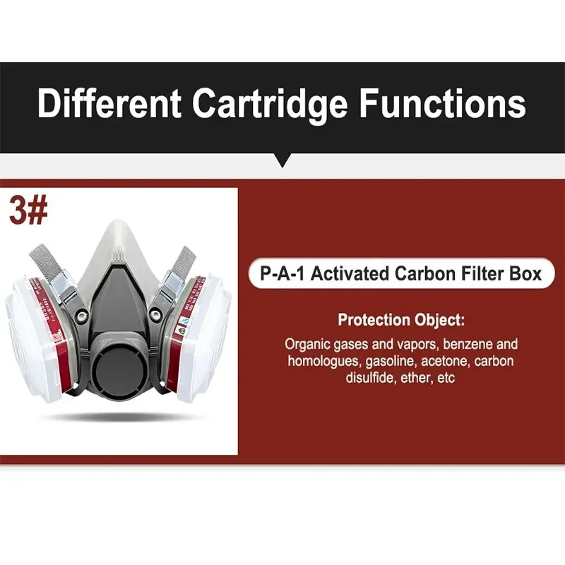 Reusable Half Face Respirator | 6200 Series | For Painting, Spraying & Polishing Safety - Thumbnail 5