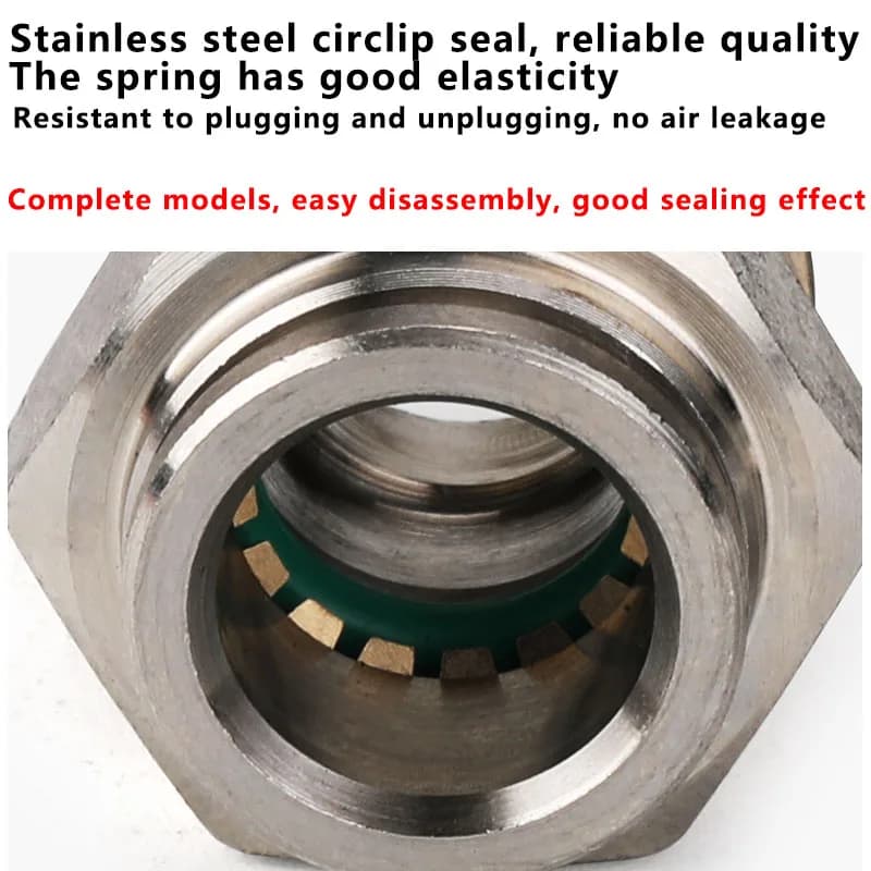 Pneumatic Hose Fittings Kit | 304 Stainless Steel Quick-Release Connectors | 1/8 to 1/2 Sizes - Thumbnail 3