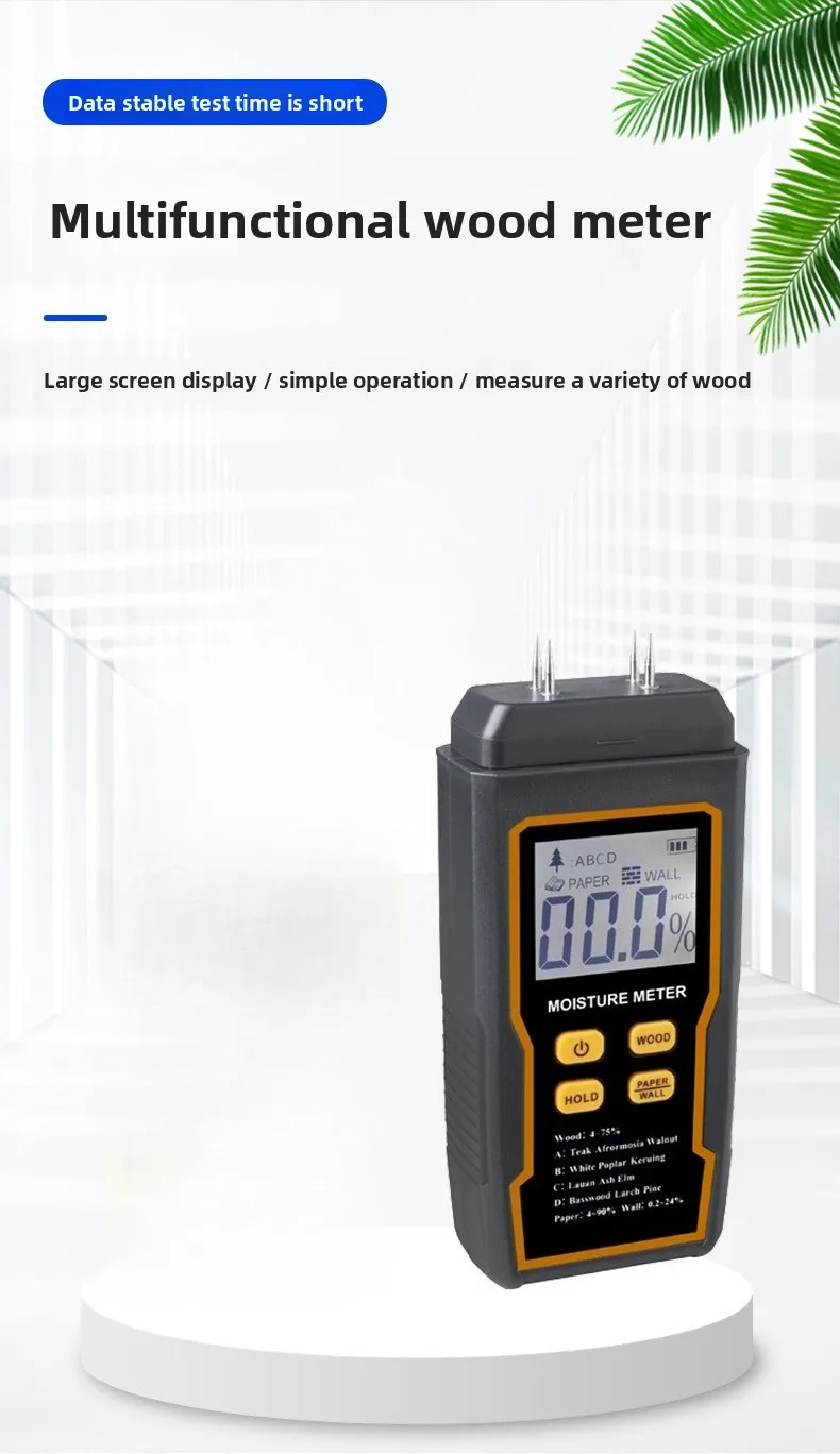 & Wood Moisture Tester: Professional Hygrometer for Cement, Timber & Building Materials - Thumbnail 2