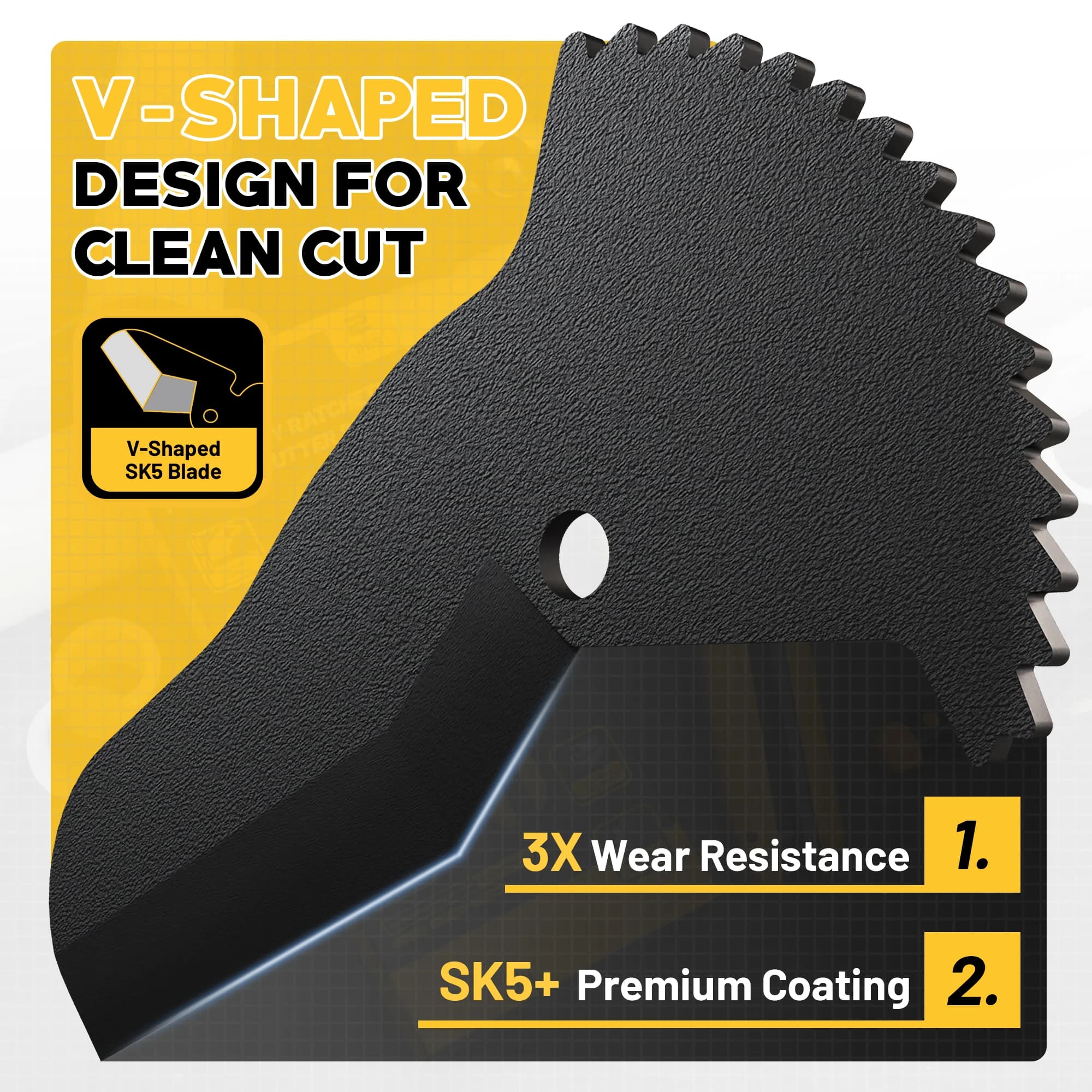 Ratcheting PVC Pipe Cutter | Effortless 2-1/2 Plastic Pipe Shears | Heavy-Duty Tool - Thumbnail 3