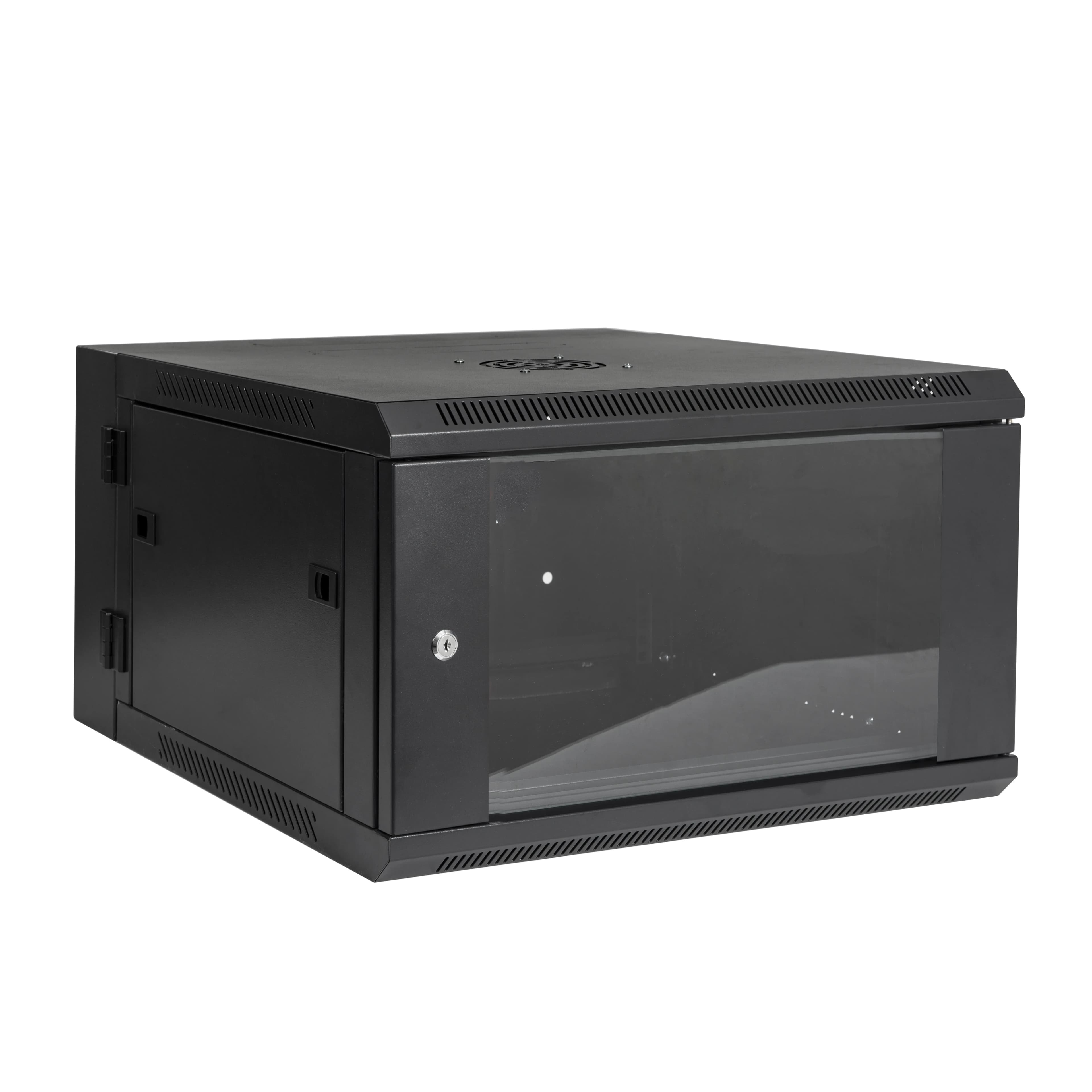 6U Wall-Mount Server Rack | Vertical Network Enclosure with Integrated Cooling Fan - Thumbnail 2