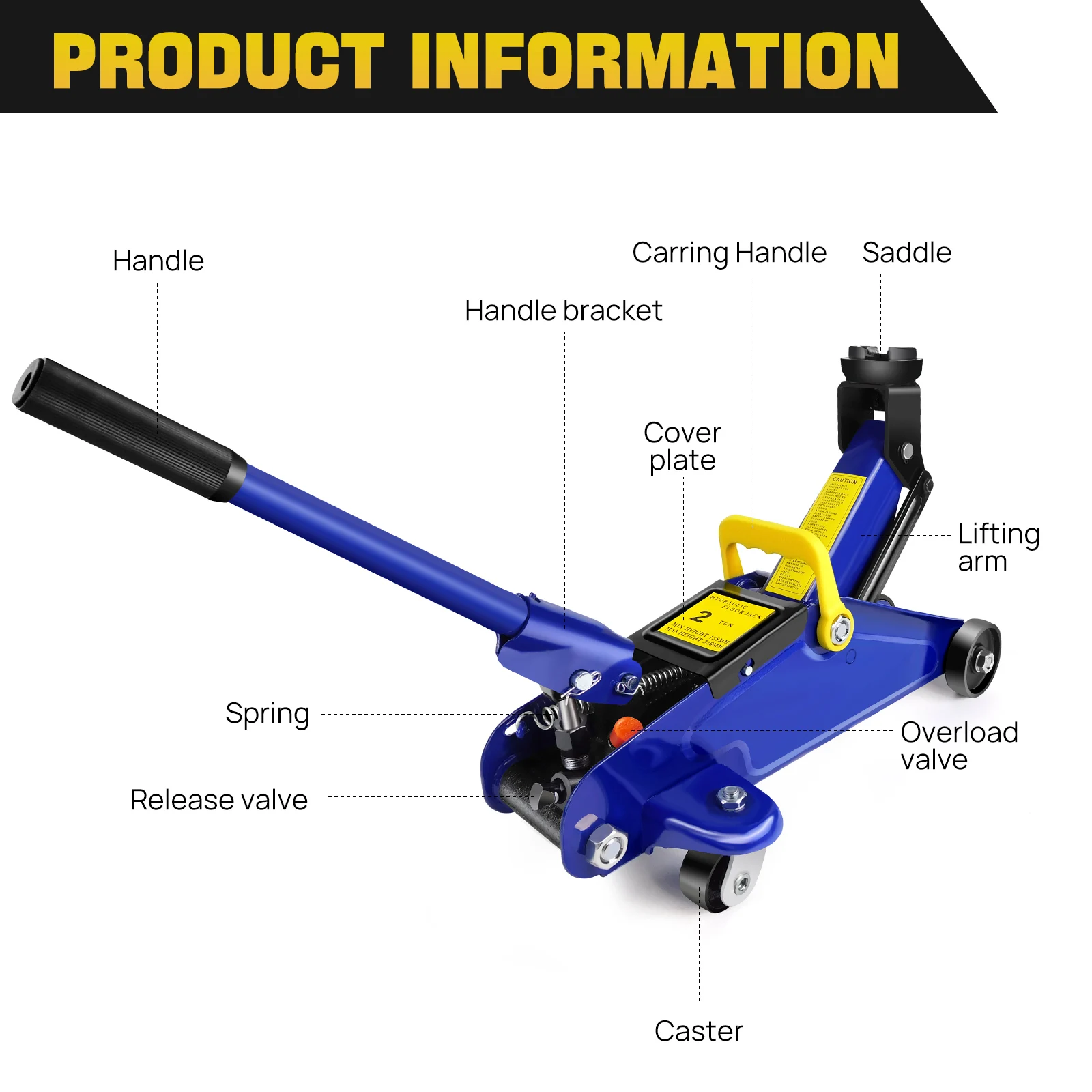 2-Ton Low-Profile Floor Jack & 3-Ton Stand Set | Complete Garage Lift & Tire Repair Kit - Thumbnail 2