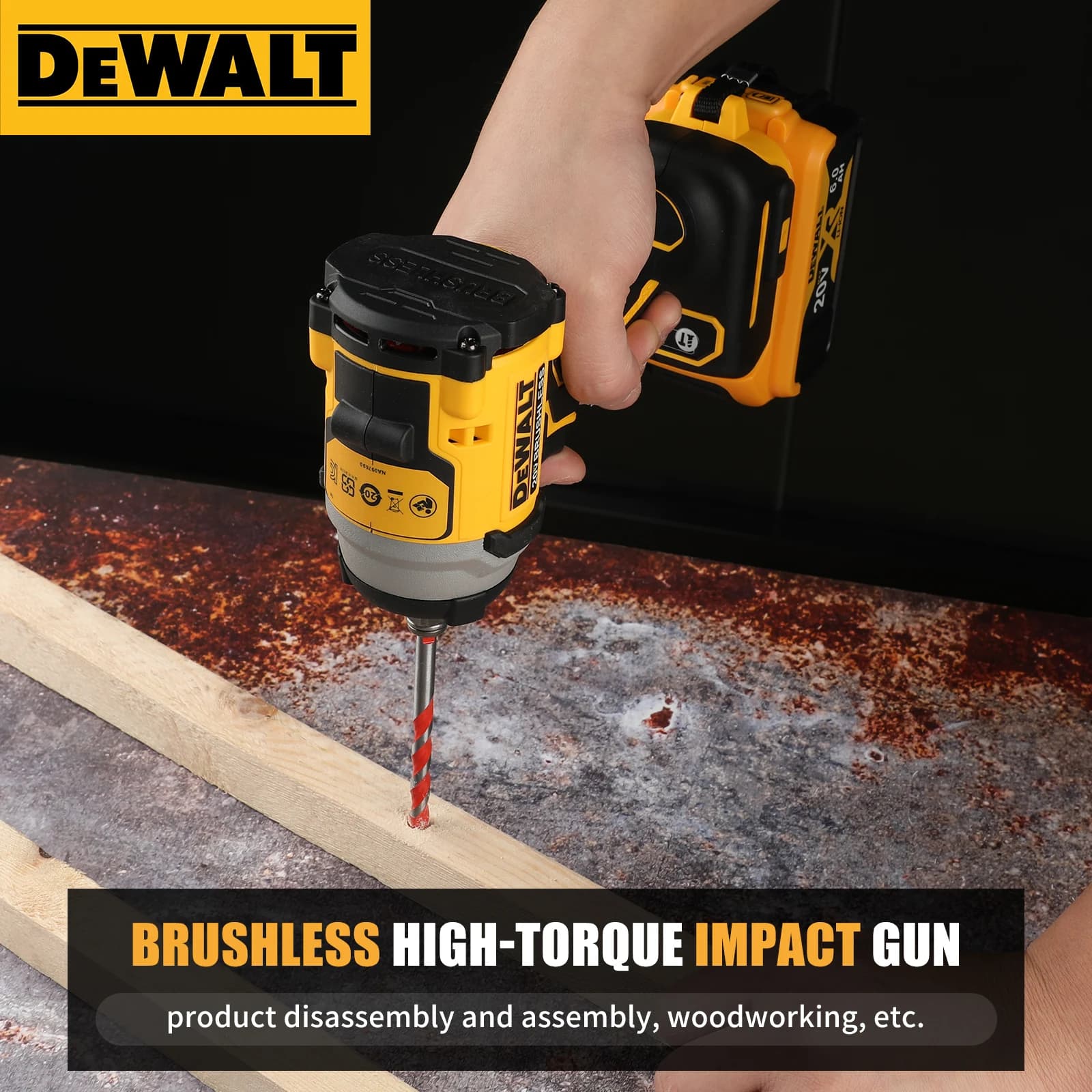 DeWalt DCF850 20V Cordless Impact Wrench | High-Torque Professional Power Tool for Mechanics & DIY - Thumbnail 4