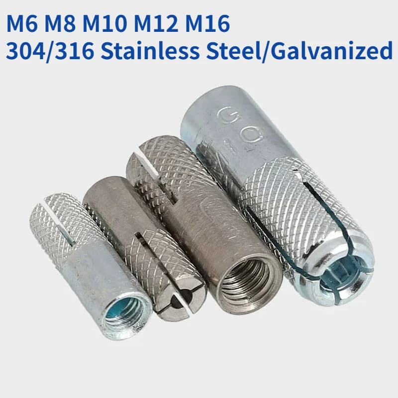 M6-M16 Gecko Flat Burst Expansion Screws | 304/316 Stainless Steel or Galvanized | Top Burst Blasting Bolts - Thumbnail 2