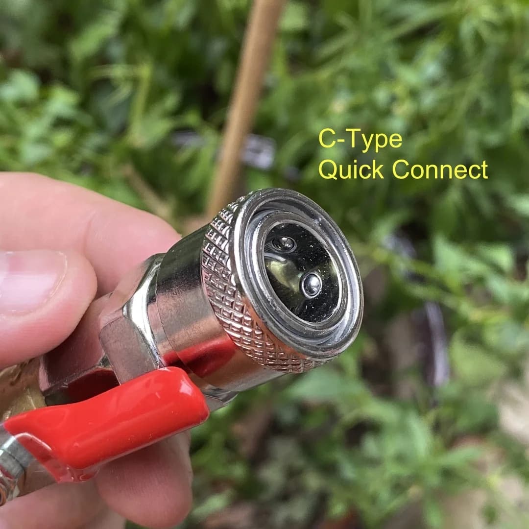 Pneumatic Quick-Connect Coupler | C-Type with Valve | SH SP10/20/30/40 Fittings - Thumbnail 3