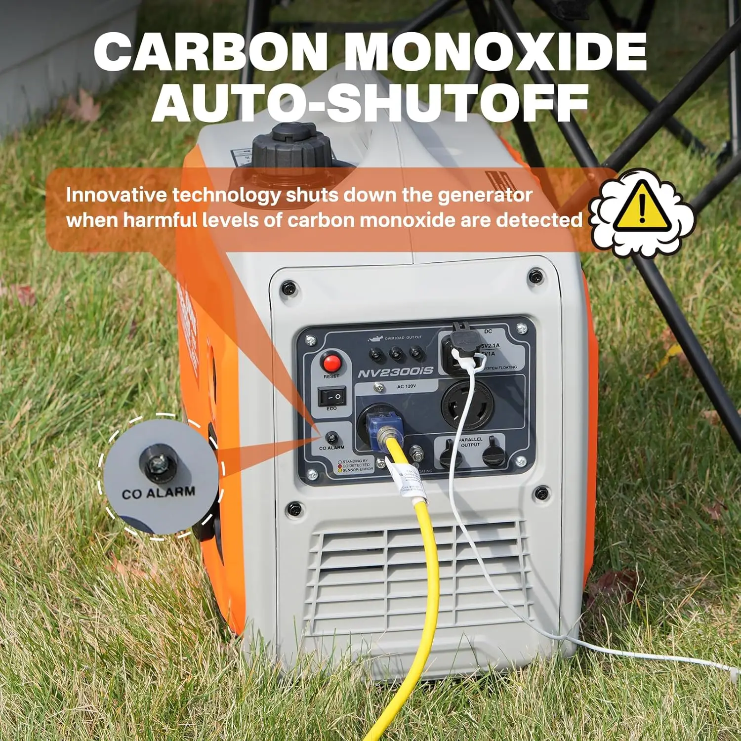 Ultra-Quiet 2300W Portable Inverter Generator | CO Shield Technology | For Home Backup & Outdoor Power - Thumbnail 3