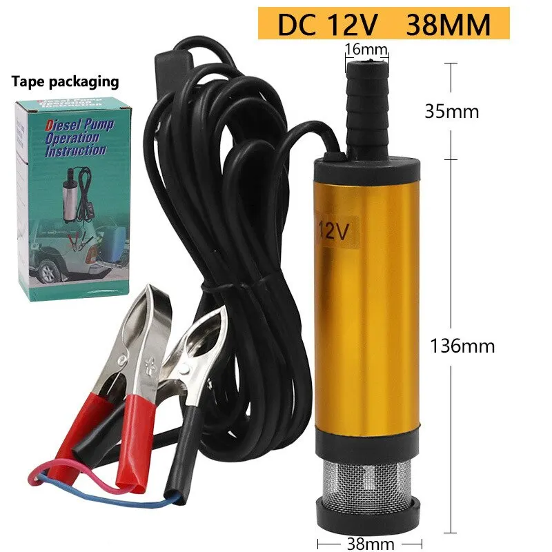 12V/24V DC Submersible Pump | Aluminum Alloy Diesel Fuel Transfer Pump | 12L/min Oil Water Pumping - Thumbnail 5