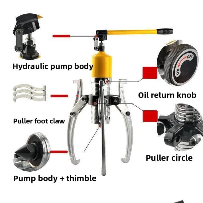 Hydraulic Bearing Puller | 5-Ton & 10-Ton Capacity | Multi-Claw Gear Removal Tool - Thumbnail 6