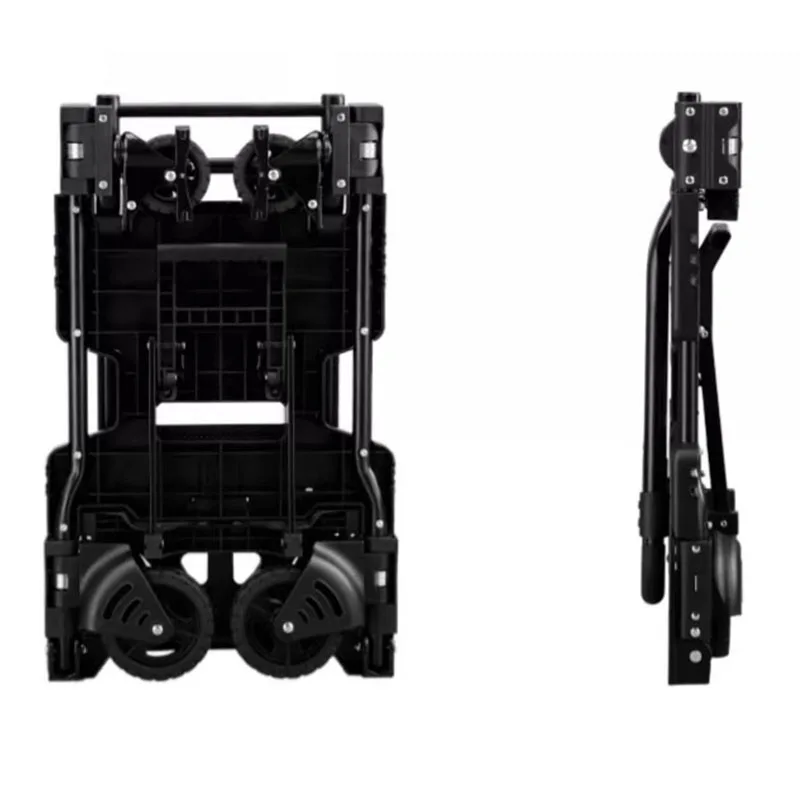 Folding Hand Truck | Heavy-Duty Portable Cart with 4-Wheel Mobility - Thumbnail 2