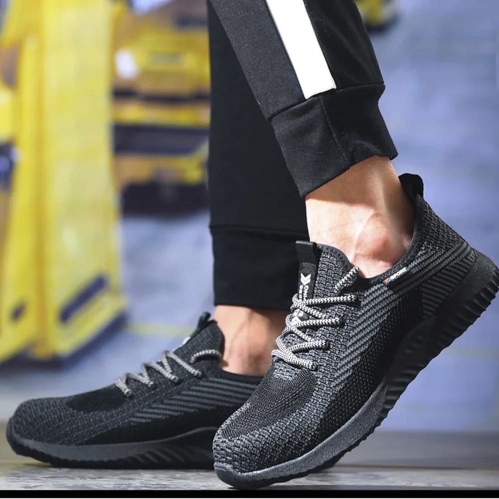 Men's Breathable Work Boots | Steel Toe Puncture-Proof Safety Shoes | Light Comfortable Sneakers - Thumbnail 4