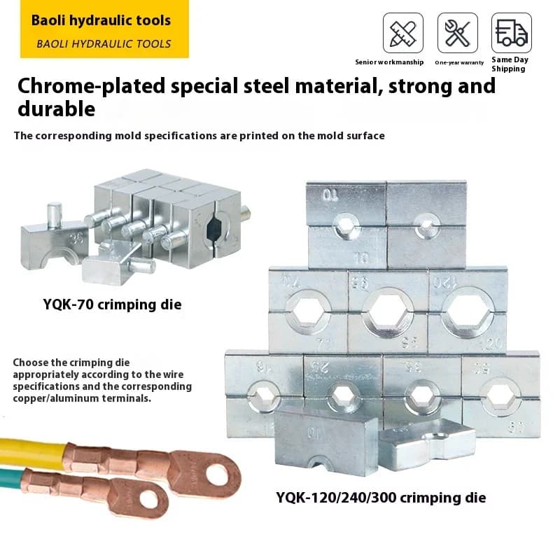 Hydraulic Crimping Tool | YQK-70 Manual Pliers for Copper & Aluminum Terminals - Thumbnail 4