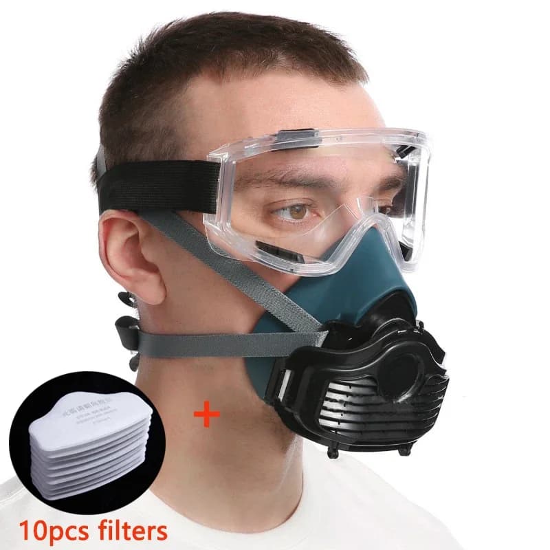 Silicone Dustproof Mask Suitable For Spray Paint House Decoration Grinding Dust Respirator Self-Priming Filter Dust Half Mask - Thumbnail 2