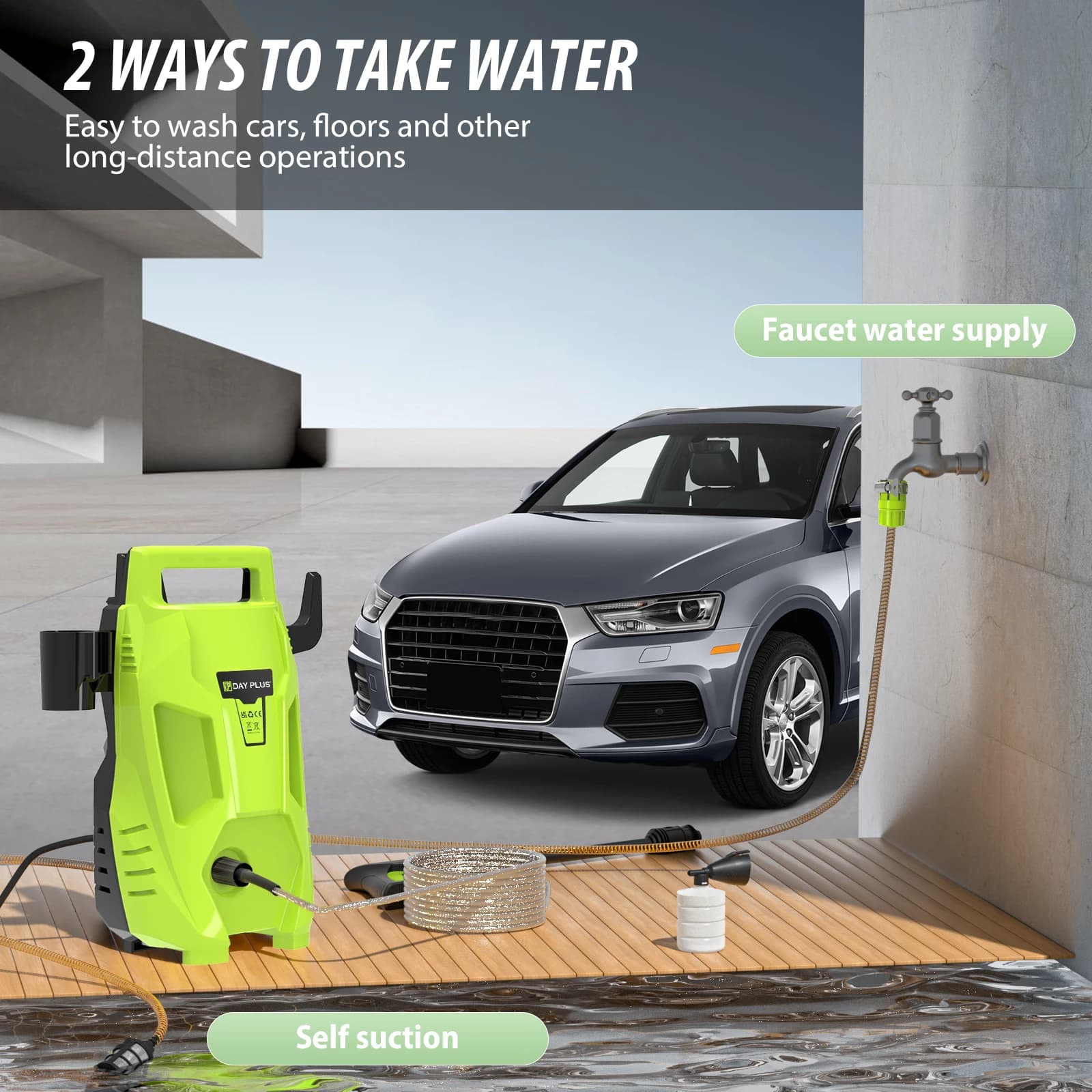 Electric Jet Washer | 1.32GPM Multi-IN-1 Nozzle | For Cars, Patio & Garden - Thumbnail 5